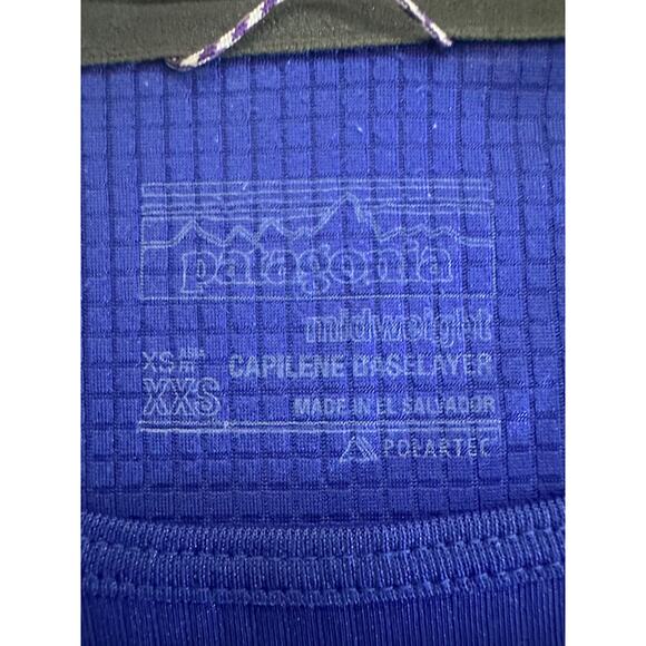 Patagonia XXS Midweight Capilene Long Sleeve Base Layer Polartec Crewneck Blue - Picture 3 of 9